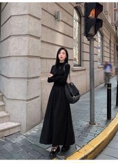 春のお出かけに♡ハーフタートルロングワンピース