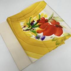名古屋帯 作家物 塩瀬 大胆な花 染め 九寸 正絹 着物 着付けHO-1067 名古屋帯 作家物 塩瀬 大胆な花 染め 九寸 正絹 着物 着付けHO