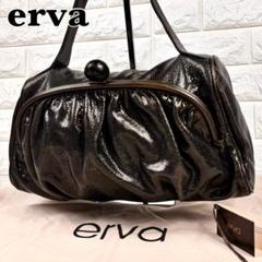erva 希少初期がま口ハンドバッグ　シンプルで和装にも便利 erva 希少初期がま口ハンドバッグ シンプルで和装にも便利