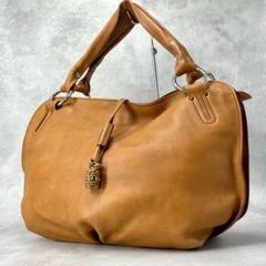 【美品】セリーヌ　ショルダーバッグ　ビタースウィート　レザー　キャメル　ロゴ金具