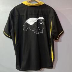 ヒルトン ボーリングシャツ ブラック×イエロー スカンクプリント