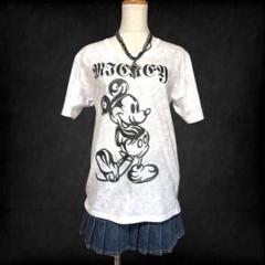 希少 00s y2k ミッキー ラメ ムラ柄 Tシャツ フェアリー グランジ