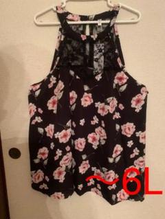 reieee様専用♡大きいサイズ 花柄 黒 ブラック 4XL