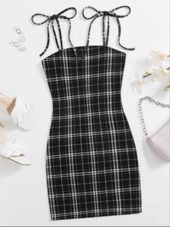 SHEIN チェック柄 ノースリーブ ミニワンピース