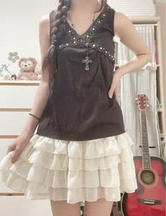 fairy grunge y2k フレアスカート 森ガール ❥ レース バレエコア フェアリーグランジ レース フリル スカート 森