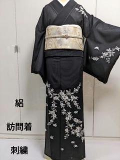 付け下げ　刺繍　夏用　絽　花模様　花影　着物　042a p 付け下げ 刺繍 夏用 絽 花模様 花影 着物 042a p
