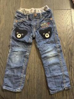 DOUBLE B デニムパンツ クマ刺繍 100cm