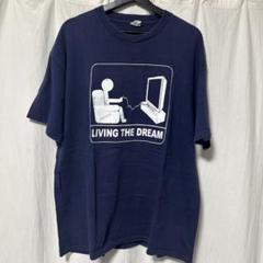 【古着】プリントTシャツ ネイビー サイズXL
