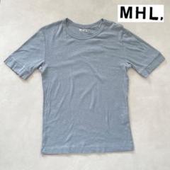【 美品✨ 】MHL. Tシャツ メンズ M 半袖　水色　くすみ青　クルーネック