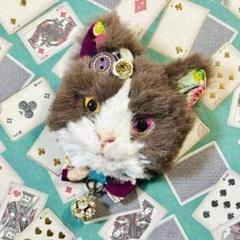 古布　ねこさんブローチ　2個 楽天市場】ねこのブローチ 作家物｜和雑貨 ねこ 着物 リメイク