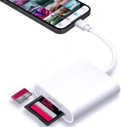 iPhone SDカードリーダー 2in1 設定不要 データ転送 SD TF