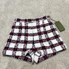 新品 GUCCI ショートパンツ ハイウエスト ツイード チェック 42 GG 新品 GUCCI ショートパンツ ハイウエスト ツイード チェック 42