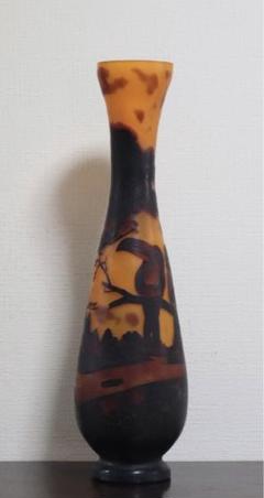 ガレガラス　カワセミ紋瓶　送料込み0623 ガレガラス カワセミ紋瓶 送料込み0623 - メルカリ