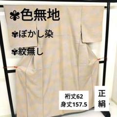 色無地 正絹 紋無し ぼかし染 オシャレなデザイン 広衿 袷 着物