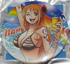 ワンピース ハワイアンズ ウォーター ドでか 缶バッジ　ナミ　水着　輩缶バッジ ワンピース ハワイアンズ ウォーター ドでか 缶バッジ ナミ 水着