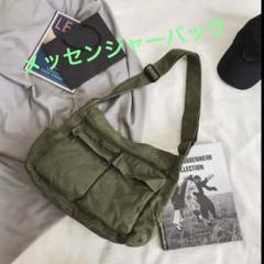 新品未使用　オリーブグリーン メッセンジャーバッグ　キャンバス生地