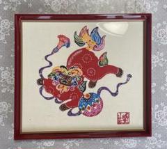 最終価格◎紅型陶器額装【流水花紅葉紋】壁飾り 希少 最終価格◎紅型陶器額装 【流水花紅葉紋】 壁飾り 希少