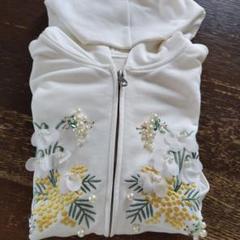 チェスティお花刺繍パーカー 刺繍☆パーカー【プルオーバー】／花とアフロ 12oz パーカー