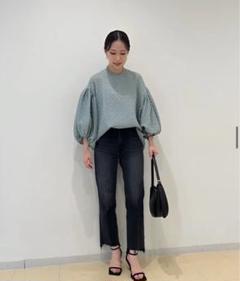 [ミラオーウェン] クルーネックボリュームスリーブブラウス11000円→お値下げ