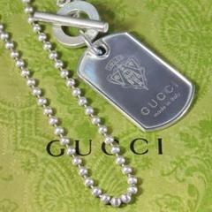 オールドグッチ　GUCCI ヘビー　ドッグタグ　ネックレス　ラージ GUCCI グッチ ネックレス ドッグタグ ダブルプレート ボール
