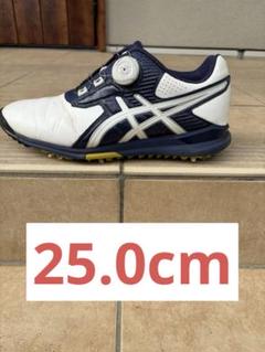 asics ゴルフシューズ BOAシステム 白/ネイビー