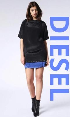 DIESEL ディーゼル 日本未発売black　ブラック　ブルーサテンワンピース
