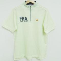 le coq sportif*半袖 ハーフジップ ゴルフウエア 黄緑 Ｌ メンズ