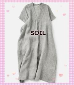 ソイル　soil SOIL リネン　Vネック ワンピース soil ソイル リネン Vネック ワンピース SOIL - メルカリ