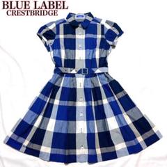 BLUE LABEL CRESTBRIDGE チェック ベルト ネイビー シャツ