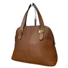 良品 BURBERRY 2951 ハンドバッグ ドーム型 レザー 本革 ブラウン
