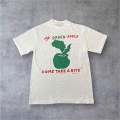 80~90s ビンテージtシャツ ヘインズボディ リンゴプリント アート
