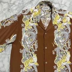 50s 復刻 アロハシャツ 和柄 龍 虎 開襟シャツ レーヨン ボーダー