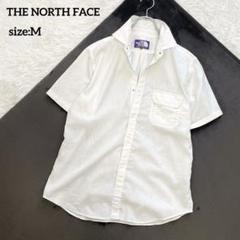 THE NORTH FACE PURPLE LABEL/ザノースフェイスパープルレーベル/半袖シャツ/NT3722N/リネン混オープンカラーチェックシャツ/ブルー系/M THE NORTH FACE PURPLE LABEL(ザノースフェイスパープルレーベル