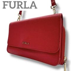 美品✨️フルラ FURLA 3way お財布 スマホ ショルダーバッグ レッド