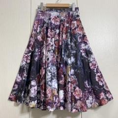 美品　インポートロッサ　シルクワンピース　花柄　ドレス　ビジュー　44 美品 インポートロッサ シルクワンピース 花柄 ドレス ビジュー