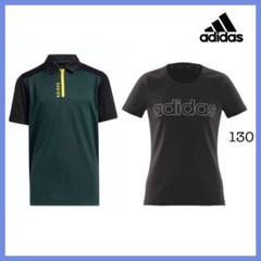 新品 adidas Tシャツ ハーフジップゴルフシャツ 130 ポロシャツ