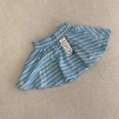 ⭐️プチテリア⭐️こどもスカート 水色 お花 95センチ 女の子 保育園 フレア