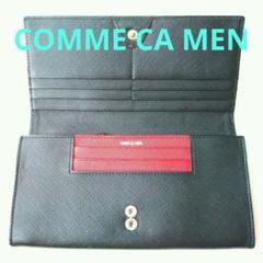COMME CA MEN コムサメン 長財布 二つ折り ブラック レッド