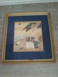 古画　日本画　山水画　仙境 鶴と亀　松竹梅　絹本　肉筆　佚名 古画 日本画 山水画 仙境 鶴と亀 松竹梅 絹本 肉筆 佚名
