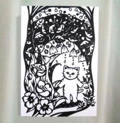 【切り絵】原画　A5サイズ　garden3のサムネイル