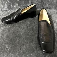 GUCCI ローファー メッシュ 36C ブラック 革靴 レザー