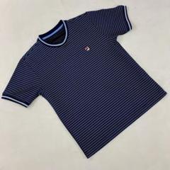 FILA Tシャツ ストライプ ネイビー 半袖 ポリエステル ゴルフ スポーツ
