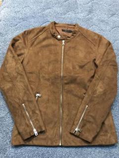 シンセティックレザーシングルライダースジャケット