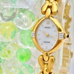 【美品】セイコー エクセリーヌ 2Pダイヤ クォーツ【1F20-6B50】稼働品 美品】セイコー エクセリーヌ 2Pダイヤ クォーツ【1F20-6B50