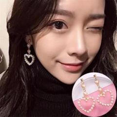 新品 未使用品 ハート ピアス 韓国ファッション