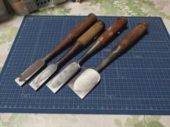☆【中古＿大西＿中叩き鑿4本＿7分5厘〜寸6】ノミ　大工道具　DIY