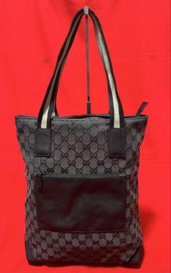 極美品✨GUCCI トート A4ハンドバッグ ggキャンバスレザー シェリー 黒 ✨美品✨GUCCI シェリーライン GG トートバッグ レザー