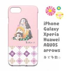 鬼滅の刃 鬼滅ノ刃 ピンクx花柄 スマホケース 多数機種対応✩︎⡱