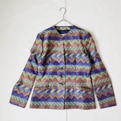 イタリア製 MISSONI ミッソーニ ノーカラー ジャケット ブラウス