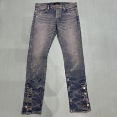 MLVINCE メルビンス サイド ボタン デニム パンツ ダメージリペア 加工のサムネイル